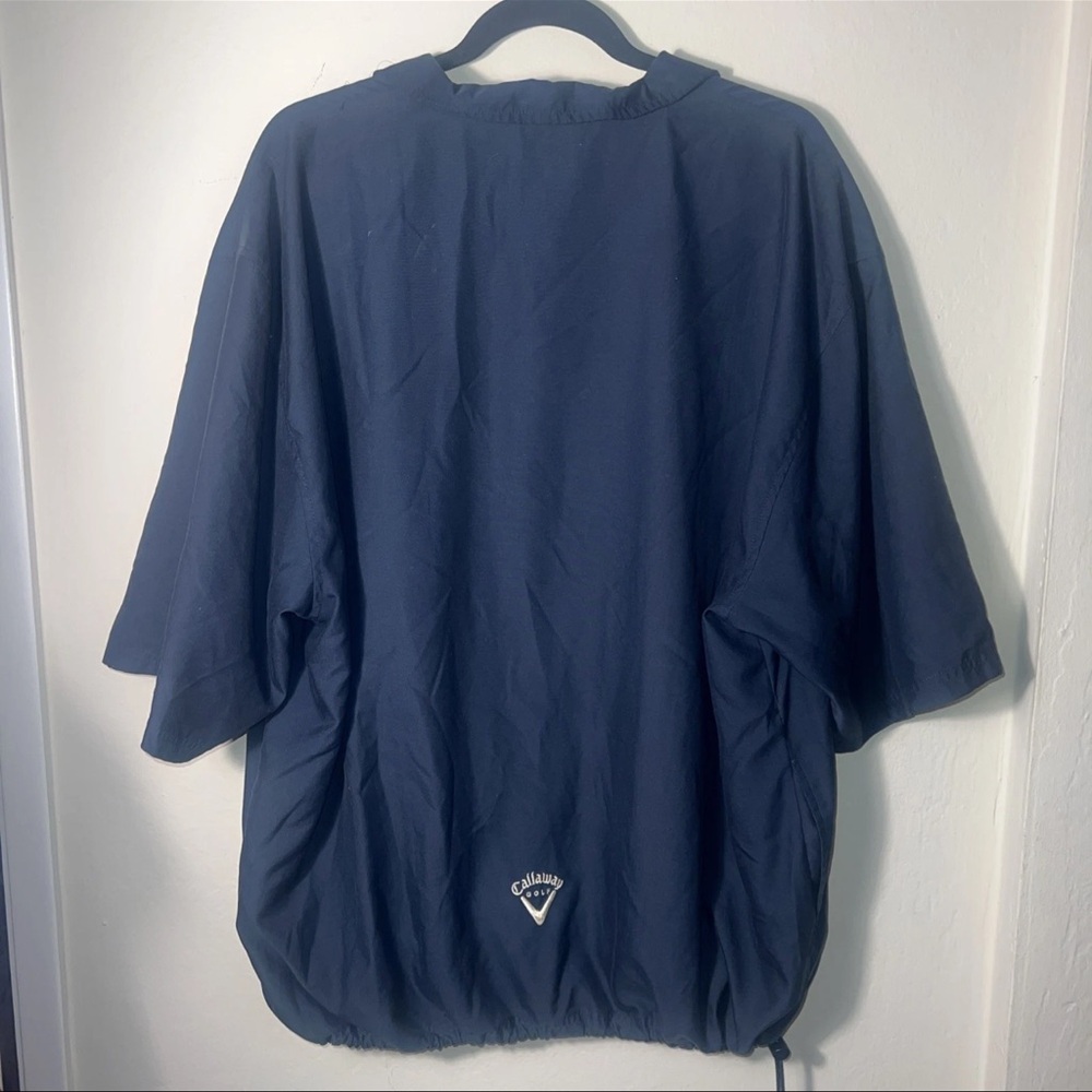 Callaway Jacket Mens XL Navy Blue Golf X Series 1/2 Zip Short Sleeve Windbreaker - Picture 4 of 5